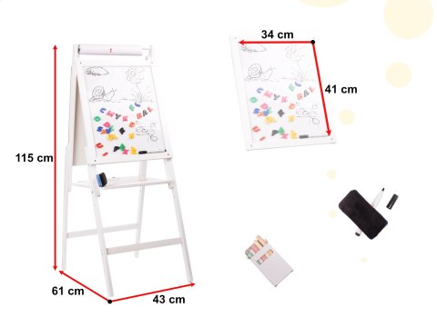 Tablica magnetyczna kredowa dwustronna drewniana biała duża XXL Kik Sp. z o. o. Sp. k.