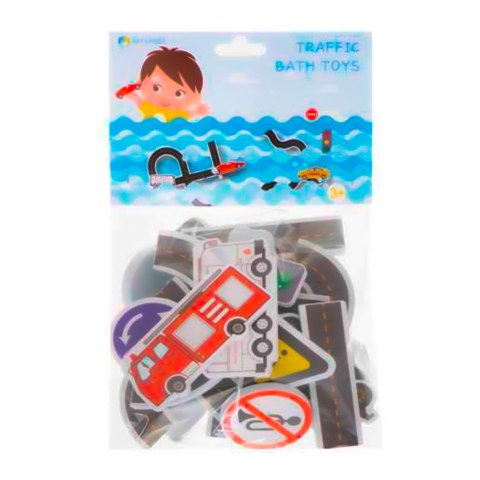 Zabawka do kąpieli wanny wodna dla dzieci naklejki piankowe autka ulica puzzle 23 el. Kik Sp. z o. o. Sp. k.