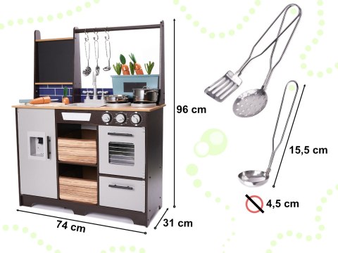 Kuchnia dla dzieci drewniana MDF z akcesoriami LOFT XXL 96cm Kik Sp. z o. o. Sp. k.