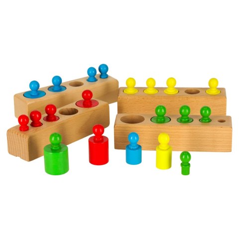 Odważniki cylindry drewniane gra układanka montessori kolorowe Kik Sp. z o. o. Sp. k.