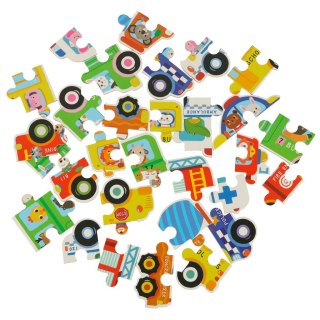 Puzzle dla dzieci układanka w puszce pojazdy 30 puzzli 6 obrazków Kik Sp. z o. o. Sp. k.