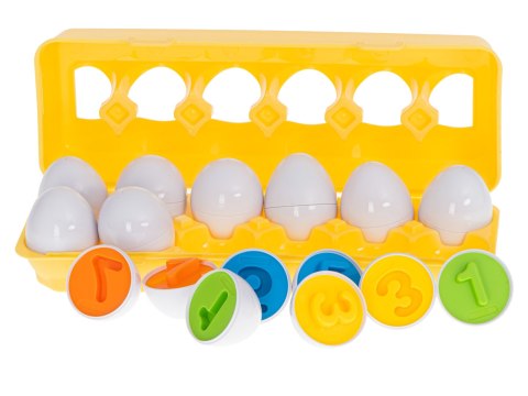 Układanka edukacyjna sorter dopasuj kształty cyferki jajka 12 sztuk Kik Sp. z o. o. Sp. k.