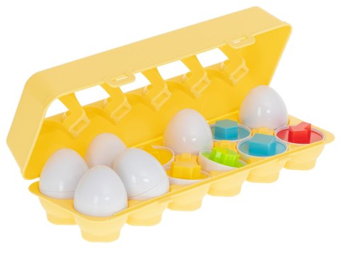 Układanka edukacyjna sorter dopasuj kształty jajka 12 sztuk Kik Sp. z o. o. Sp. k.