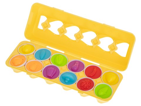 Układanka edukacyjna sorter dopasuj kształty owoce jajka 12 sztuk Kik Sp. z o. o. Sp. k.