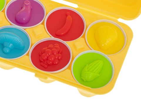 Układanka edukacyjna sorter dopasuj kształty owoce jajka 12 sztuk Kik Sp. z o. o. Sp. k.