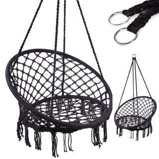 Huśtawka LUARO fotel bocianie gniazdo czarne 80cm 150kg Kik Sp. z o. o. Sp. k.
