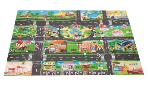 Mata edukacyjna do zabawy miasto ulica + znaki drogowe wodoodporna kolorowa 130x100cm Kik Sp. z o. o. Sp. k.
