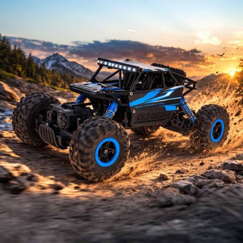 Samochód zdalnie sterowany na pilota RC Rock Crawler HB 2,4GHz 1:18 niebieski Kik Sp. z o. o. Sp. k.