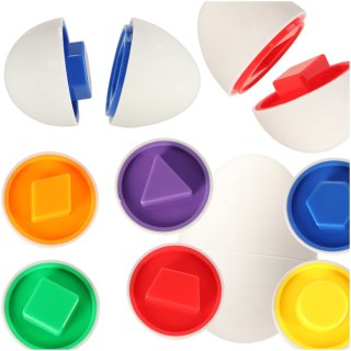 Układanka edukacyjna sorter dopasuj kształty i kolory jajka 6 sztuk Kik Sp. z o. o. Sp. k.