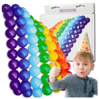 BALONY LATEKSOWE KOLOROWE TĘCZOWE ZESTAW 77 SZT URODZINY