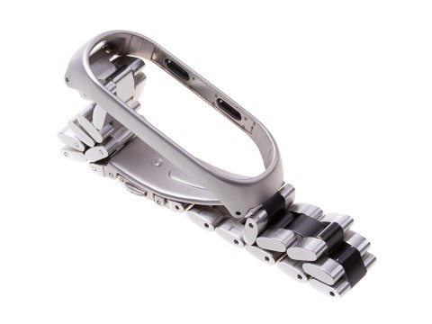 Pasek opaska Xiaomi Mi Band 3/ Xiaomi Mi Band 4 - srebrno czarna HaloFuture