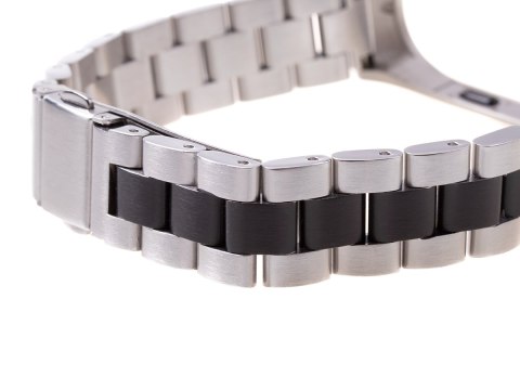 Pasek opaska Xiaomi Mi Band 3/ Xiaomi Mi Band 4 - srebrno czarna HaloFuture