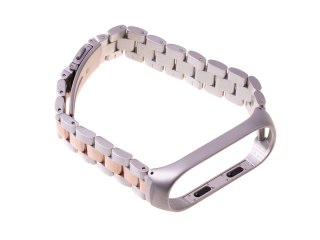 Pasek opaska Xiaomi Mi Band 3/ Xiaomi Mi Band 4 - srebrno rose gold HaloFuture
