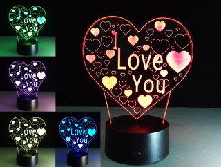 Lampka nocna 3D LED "I LOVE YOU" mała HaloFuture