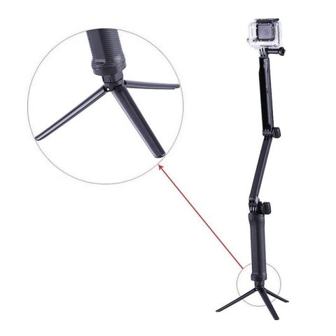 Statyw Monopod łamany do kamerki sportowej GoPro 3-Way - czarny HaloFuture