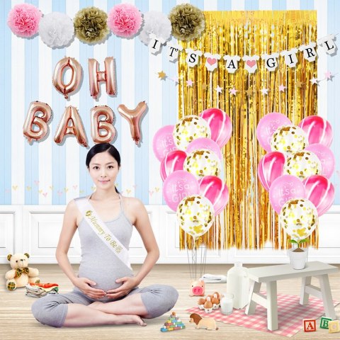 Zestaw balonów i rekwizytów na Baby Shower- "IT'S A BOY" HaloFuture