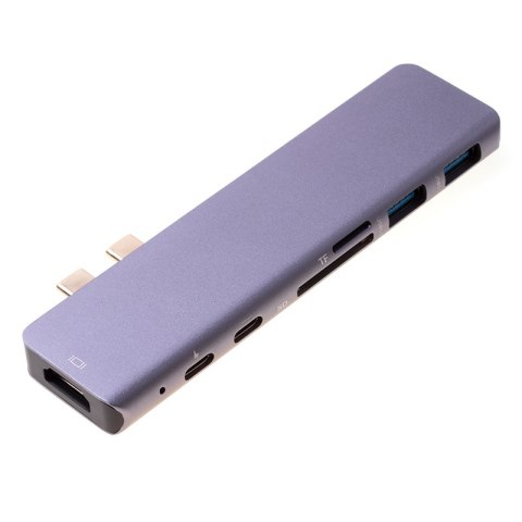 Adapter 7w1 HUB USB-C HDMI 4K SD Macbook Pro / Air - Szary HaloFuture