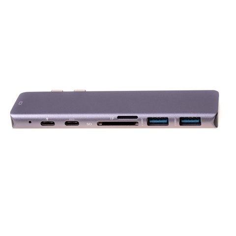 Adapter 7w1 HUB USB-C HDMI 4K SD Macbook Pro / Air - Szary HaloFuture