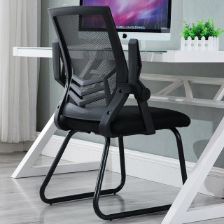 Ergonomiczne krzesło biurowe, konferencyjne z siatki- czarne HaloFuture