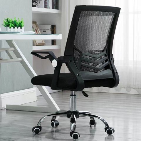 Ergonomiczny obrotowy fotel biurowy, krzesło z siatki- czarny HaloFuture