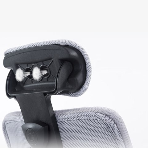 Ergonomiczny, obrotowy fotel z podnóżkiem i zagłówkiem, wentylacja - czarny HaloFuture