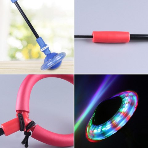 Hula hop skakanka na nogę składana dla dzieci z Diodami LED, niebieska HaloFuture