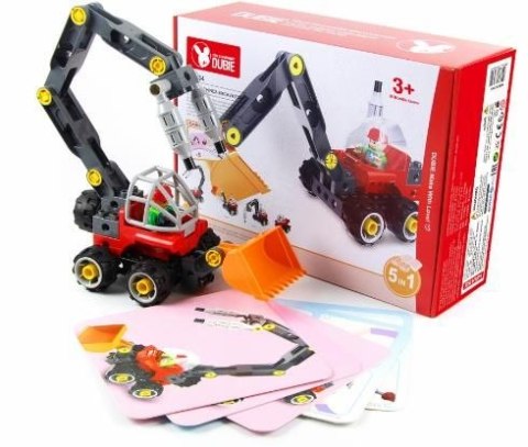 Klocki konstrukcyjne koparka, spycharka 5w1 (42 klocki + 5 kart) HaloFuture
