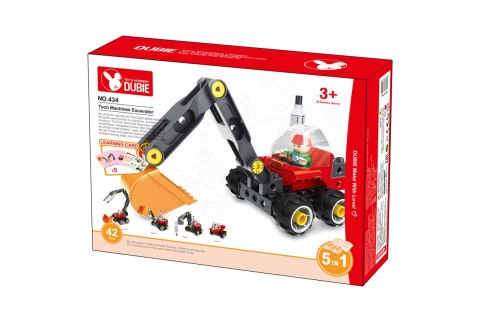 Klocki konstrukcyjne koparka, spycharka 5w1 (42 klocki + 5 kart) HaloFuture