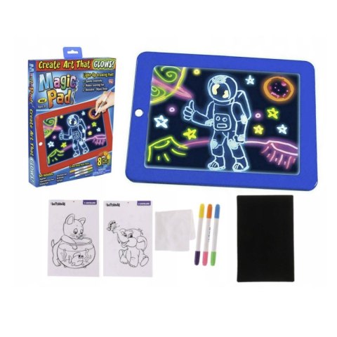 Magiczny tablet do rysowania 3D + pisaki - niebieski HaloFuture