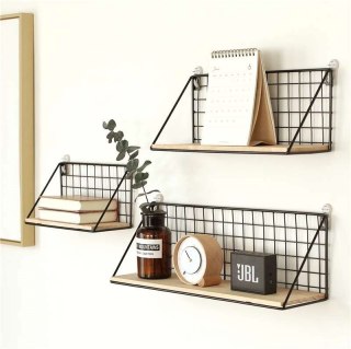 Półka ścienna metalowa styl LOFT 45 x13,5 cm- czarna HaloFuture