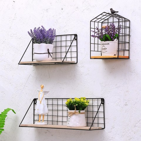 Półka ścienna metalowa styl LOFT 45 x13,5 cm- czarna HaloFuture