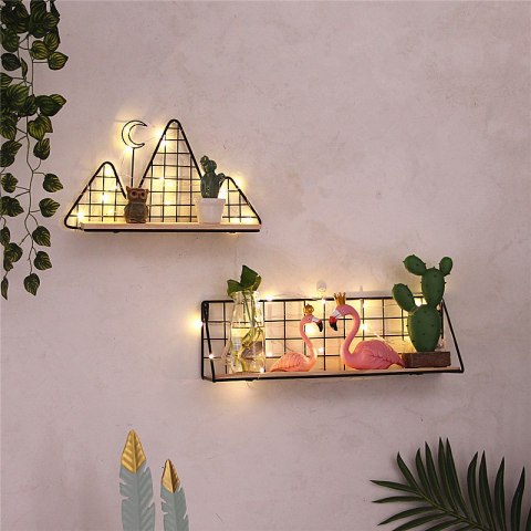 Półka ścienna metalowa styl LOFT 45 x13,5 cm- czarna HaloFuture
