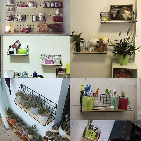 Półka ścienna metalowa styl LOFT 45 x13,5 cm- czarna HaloFuture