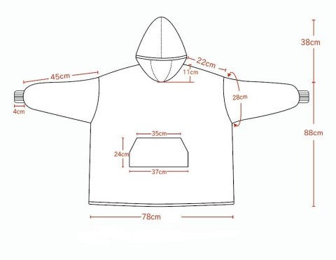 Ciepła bluza 4w1 Oversize, Kocobluza z polaru - różowa HaloFuture
