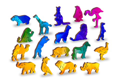 Drewniane Puzzle z figurkami - Ptaki gradient rozm. M, 200 elementów Mobimods sp. z o.o.