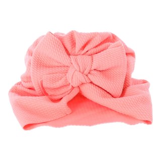 Turban niemowlęcy z kokardką, czapka dziewczęca - różowy HaloFuture