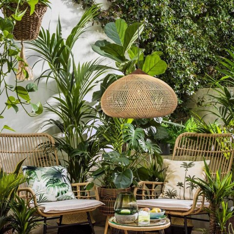 Dekoracyjna rattanowa lampa wisząca - 50 cm (naturalny kolor) HaloFuture