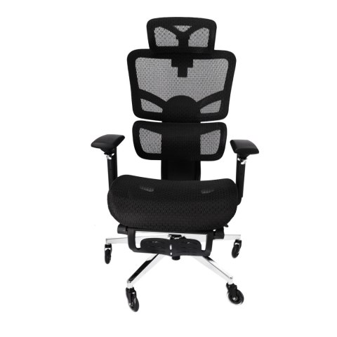 Ergonomiczny fotel biurowy regulowane krzesło biurowe z siatki - Czarne HaloFuture