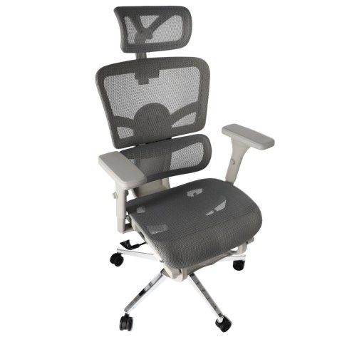 Ergonomiczny fotel biurowy regulowane krzesło z siatki - Szare HaloFuture