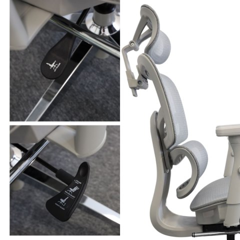 Ergonomiczny fotel biurowy regulowane krzesło z siatki - Szare HaloFuture
