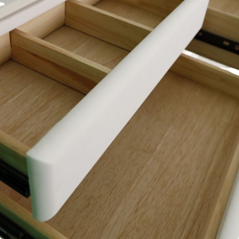 Toaletka kosmetyczna LED Marmurek/ Komplet mebli blat 100 cm Ana - kolor biały HaloFuture