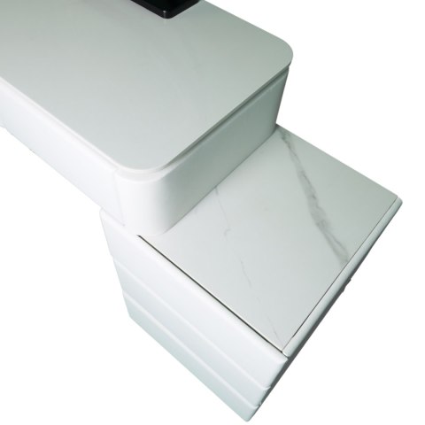 Toaletka kosmetyczna LED Marmurek/ Komplet mebli blat 80 cm Ana - kolor biały HaloFuture