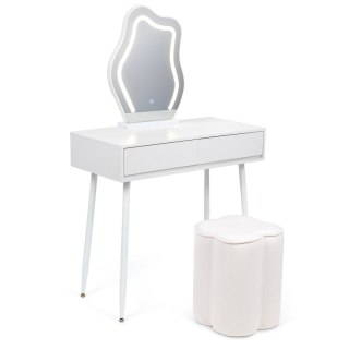 Toaletka kosmetyczna w Stylu Francuskim / komplet mebli blat 80 cm - kolor biały HaloFuture