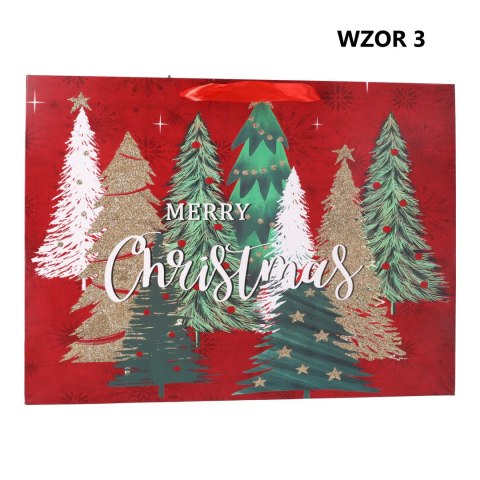 Torebka na prezent świąteczna "Happy Holidays" 42x12x31 cm Mix wzorów LOVE LIFE Sp. z.o.o