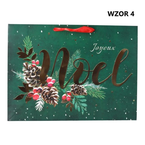 Torebka na prezent świąteczna "Happy Holidays" 42x12x31 cm Mix wzorów LOVE LIFE Sp. z.o.o