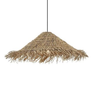 Żyrandol lampa naturalny rattanowy w kształcie słomkowego kapelusza - 40 cm HaloFuture