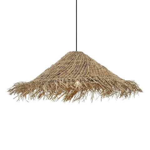 Żyrandol lampa naturalny rattanowy w kształcie słomkowego kapelusza - 40 cm HaloFuture