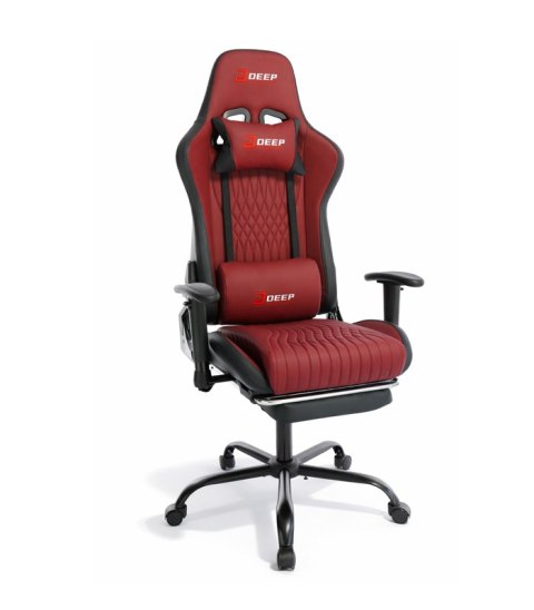 Ergonomiczny Obrotowy Fotel Gamingowy Czerwony Z Podnóżkiem Fotel Biurowy Hedo sp. z o.o.