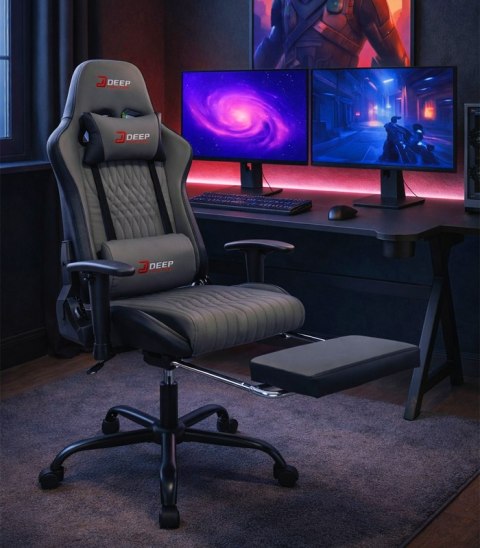 Ergonomiczny Obrotowy Fotel Gamingowy Szary Z Podnóżkiem Fotel Biurowy Hedo sp. z o.o.