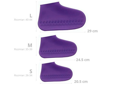 Gumowe wodoodporne ochraniacze na buty rozmiar "26-34" - ciemnoróżowe HaloFuture